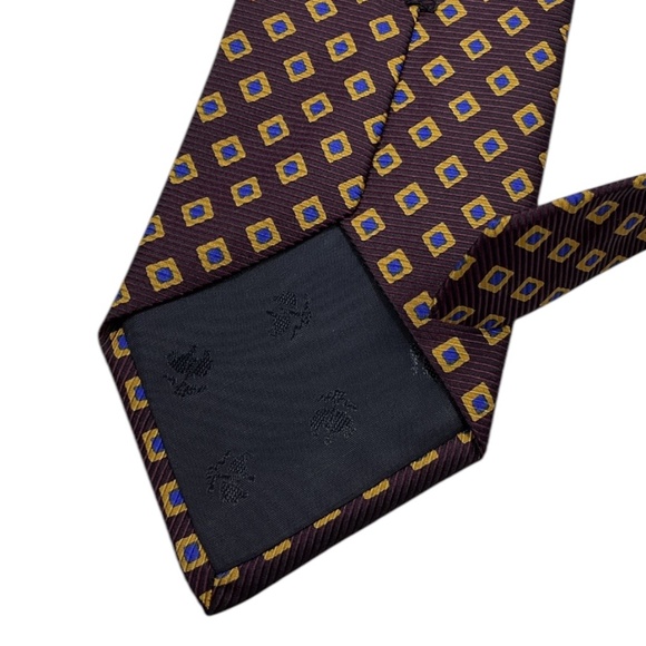 BROOKS BROTHERS Burgundy Geometric Silk DESIGNER Tie USA - Picture 4 of 4